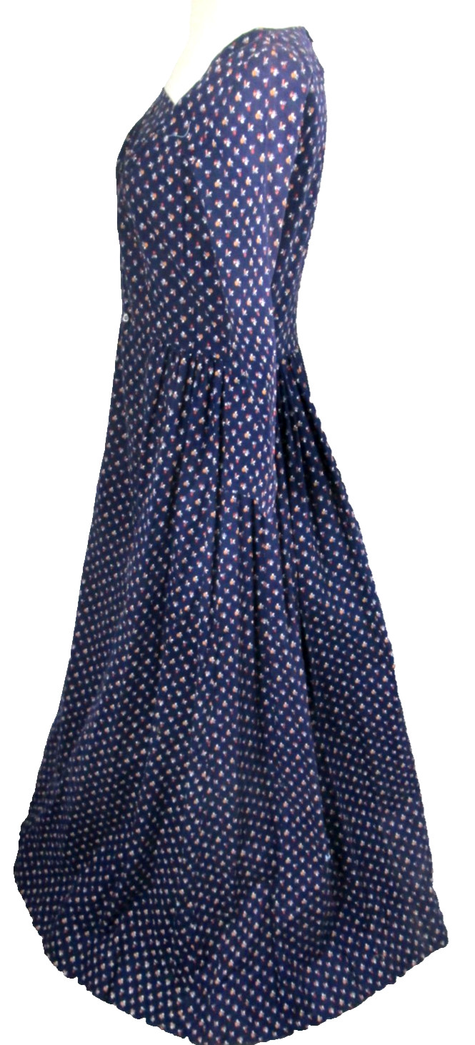 Vintage Handmade 70s Maxi Dress Size M/L Ditty Floral Square Neck Prairie