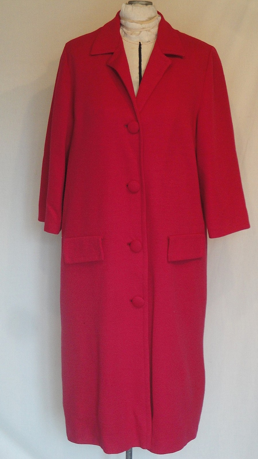 Vintage Magenta Unstructured Wool Knit Coat B44