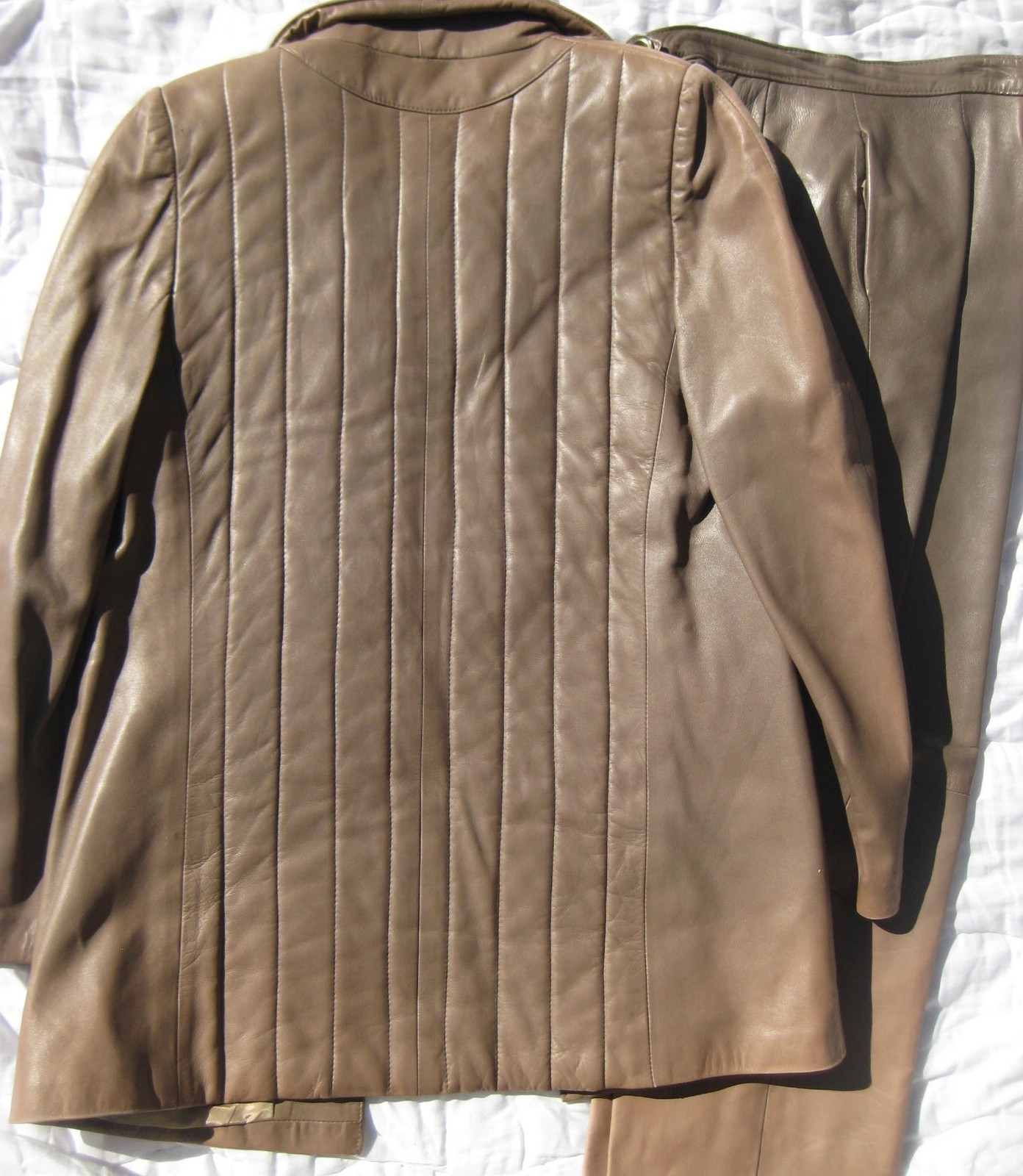 Vintage Karl Lagerfeld Chloe leather JACKET & PANTS couture suit set coat retro
