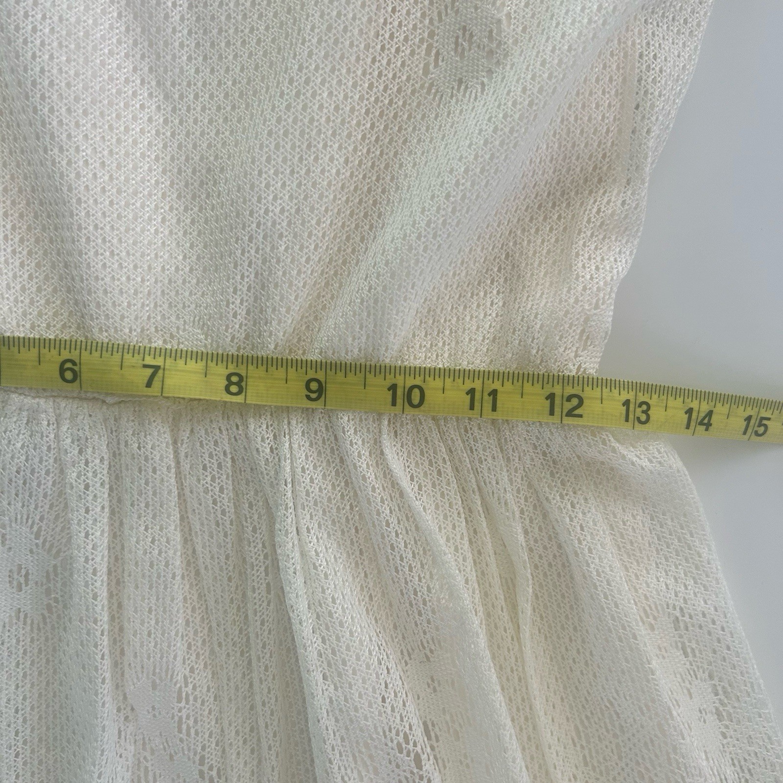 Vintage Dress Party Prom White Lace Wedding Tea Dress FLAWED Sz 5/6 Cap Sleeve