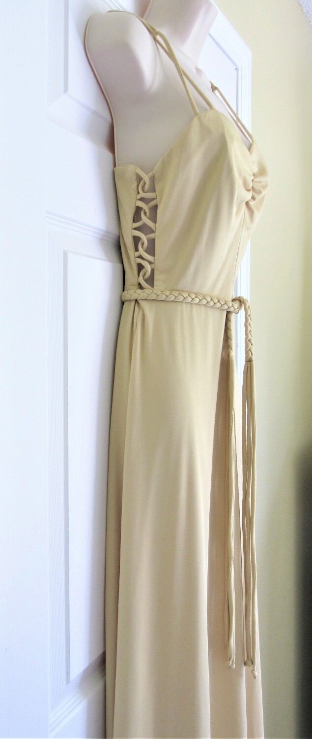 70s Slinky Gown, Jody T of California Disco Dress, Vintage Retro