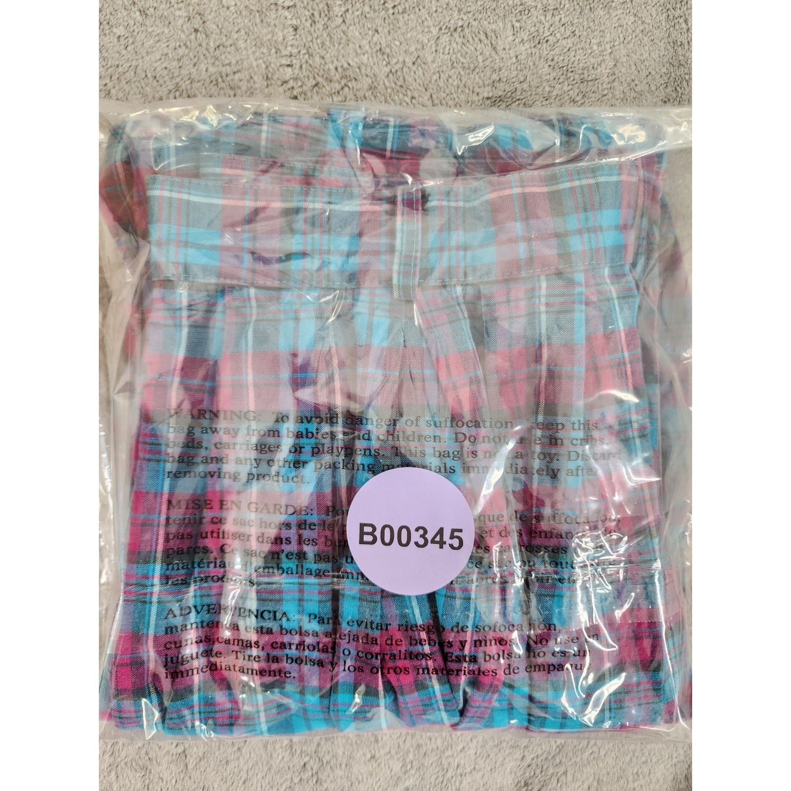 Vintage 80s Gotcha Covered Plaid Cotton Pleated Midi Skirt Size 14 Blue Preppy