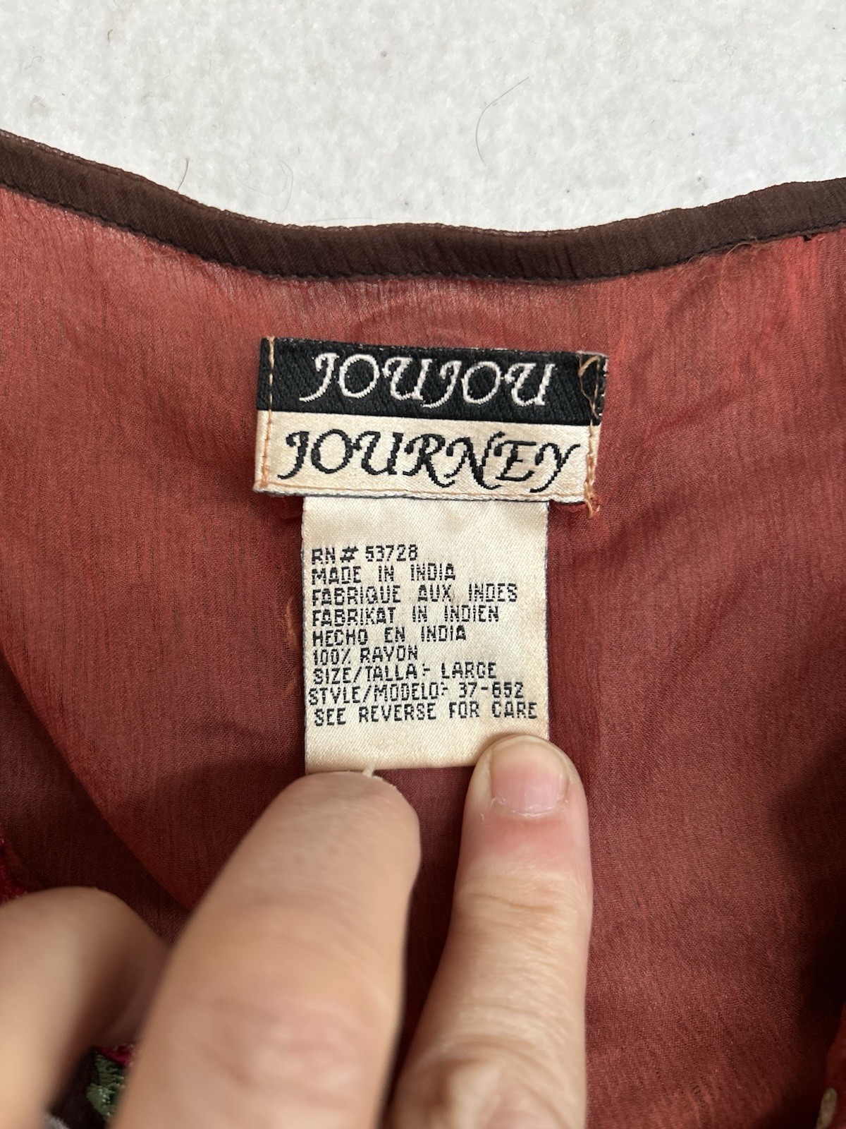 Vintage Y2K JouJou Rayon Embroidered Roses Cami Tank Top Whimsigoth Romantic 90s
