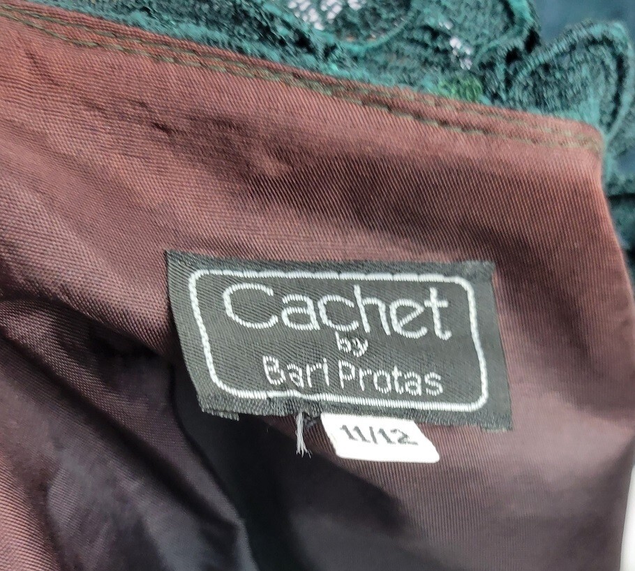 NWT Vintage Cachet by Bari Protas Green lace women’s Skirt Top Jacket Set 11/12