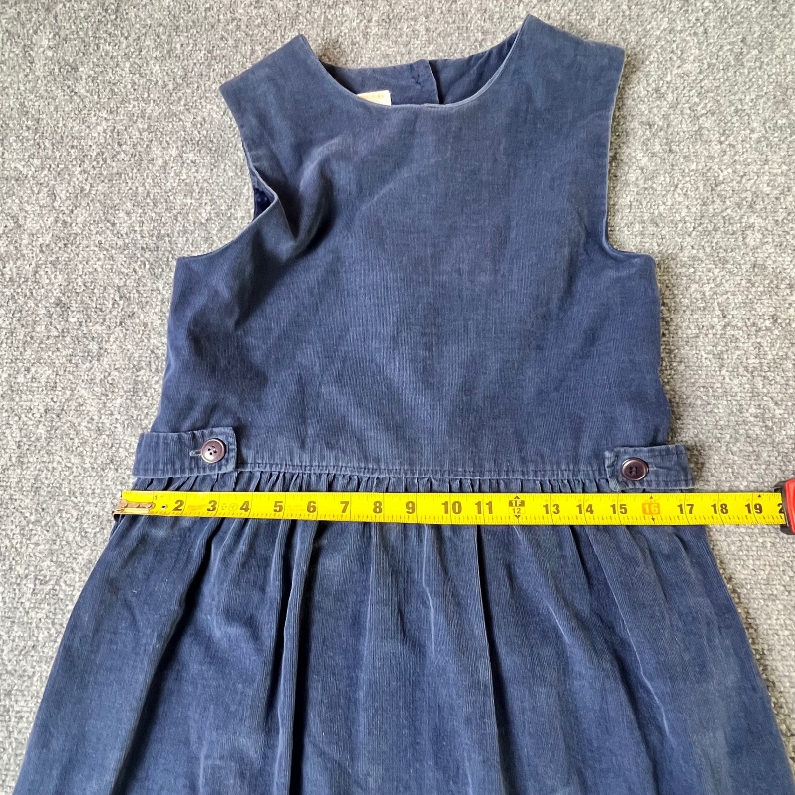 Brooks Brothers Vintage Navy Blue Corduroy Dress Button Back Made in USA 6