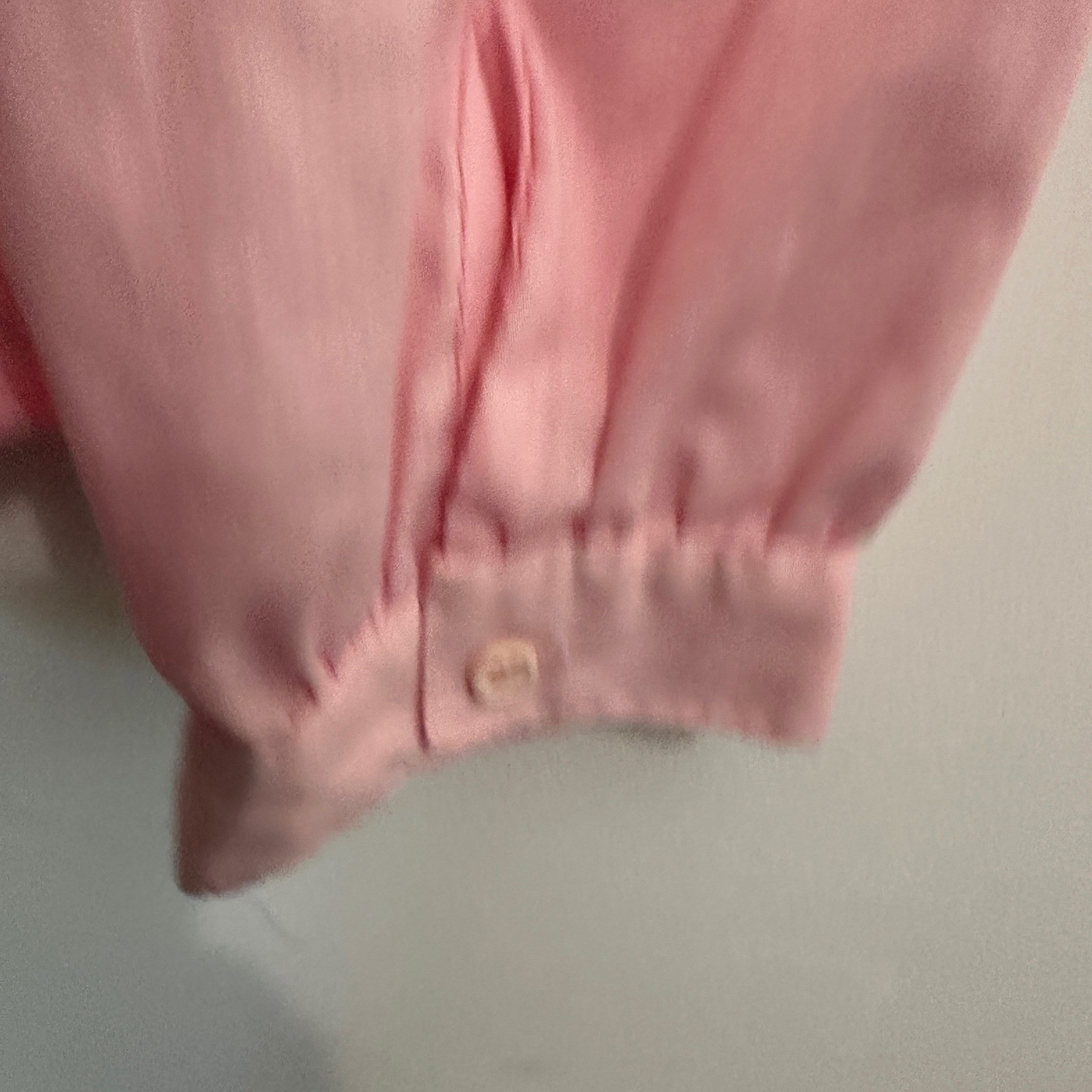 Perennial Blouse Vintage 80s Pink Pleated Tuxedo Front Button Down Top Size L