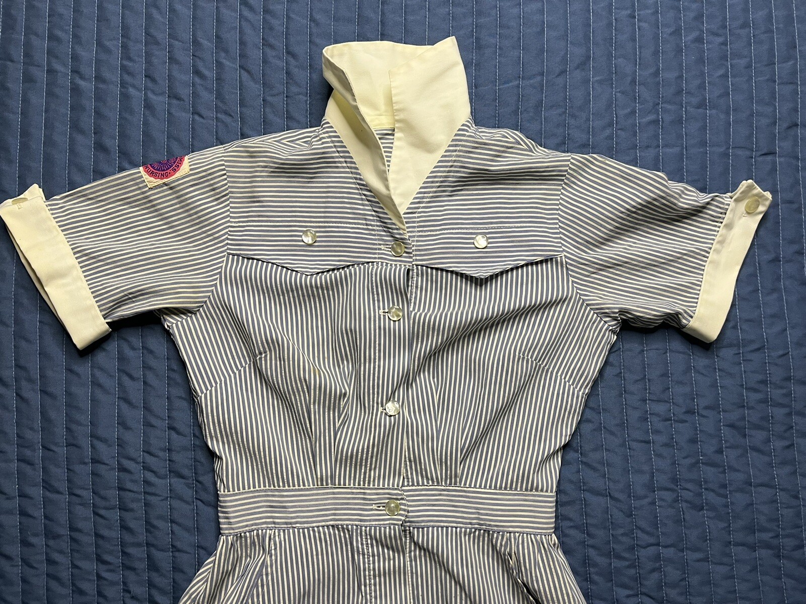 Vintage Allen Linton Snowhite Ole Miss Rebels School Of Nursing Uniform Stripes