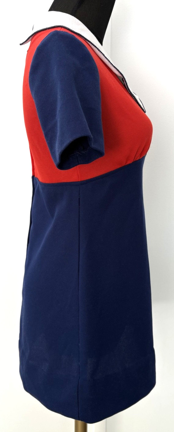Vintage Teena Paige Fashion Color Block Mod Sailor Dress