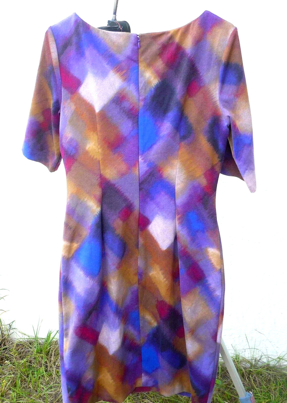 VTG LONDON TIMES S M 10 ARTSY MOD ART SHEATH DRESS HOURGLASS BEAUTIFUL COLORS