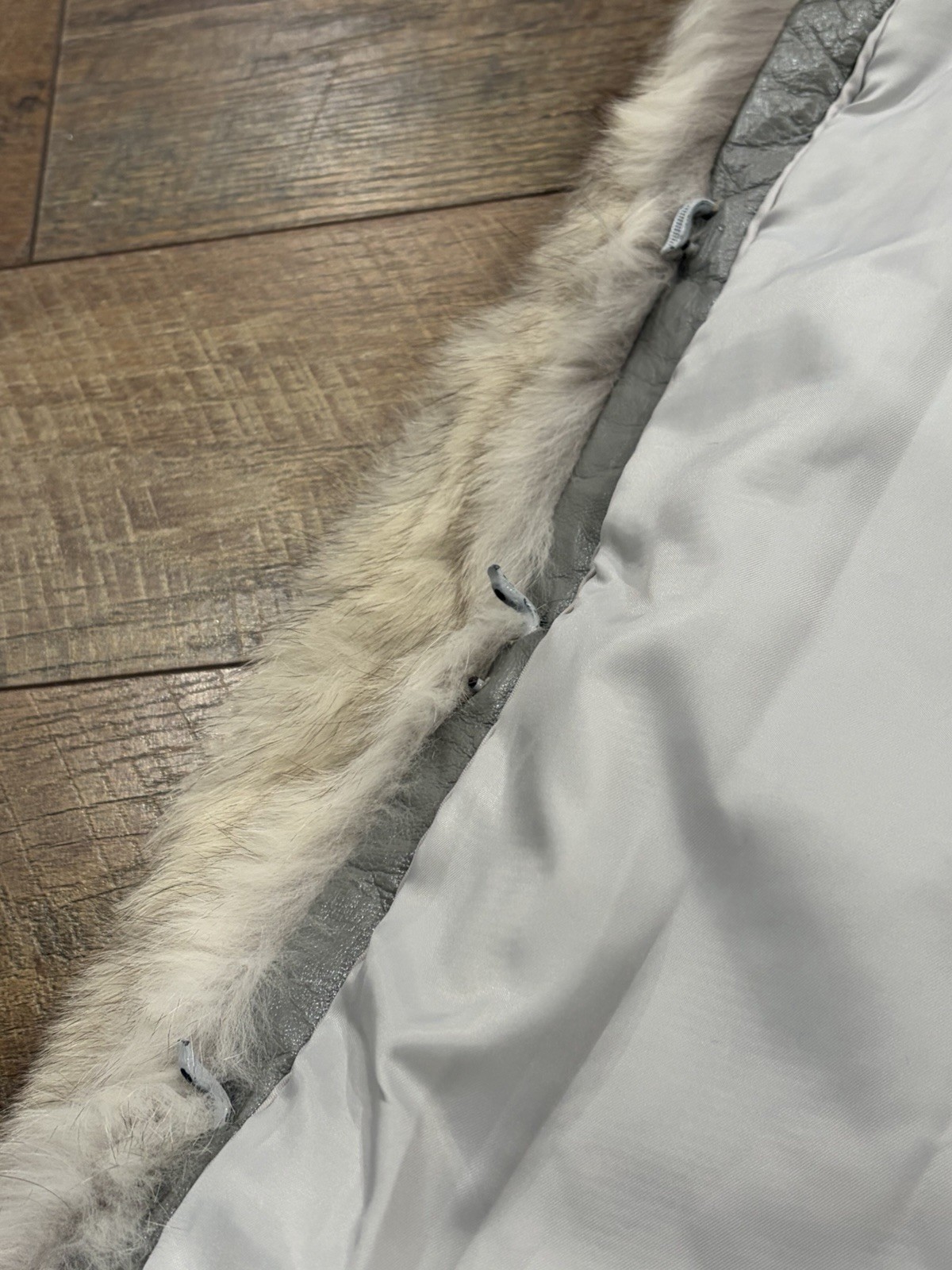 Vintage 80s Nikki Blue Fox Fur Coat Medium White