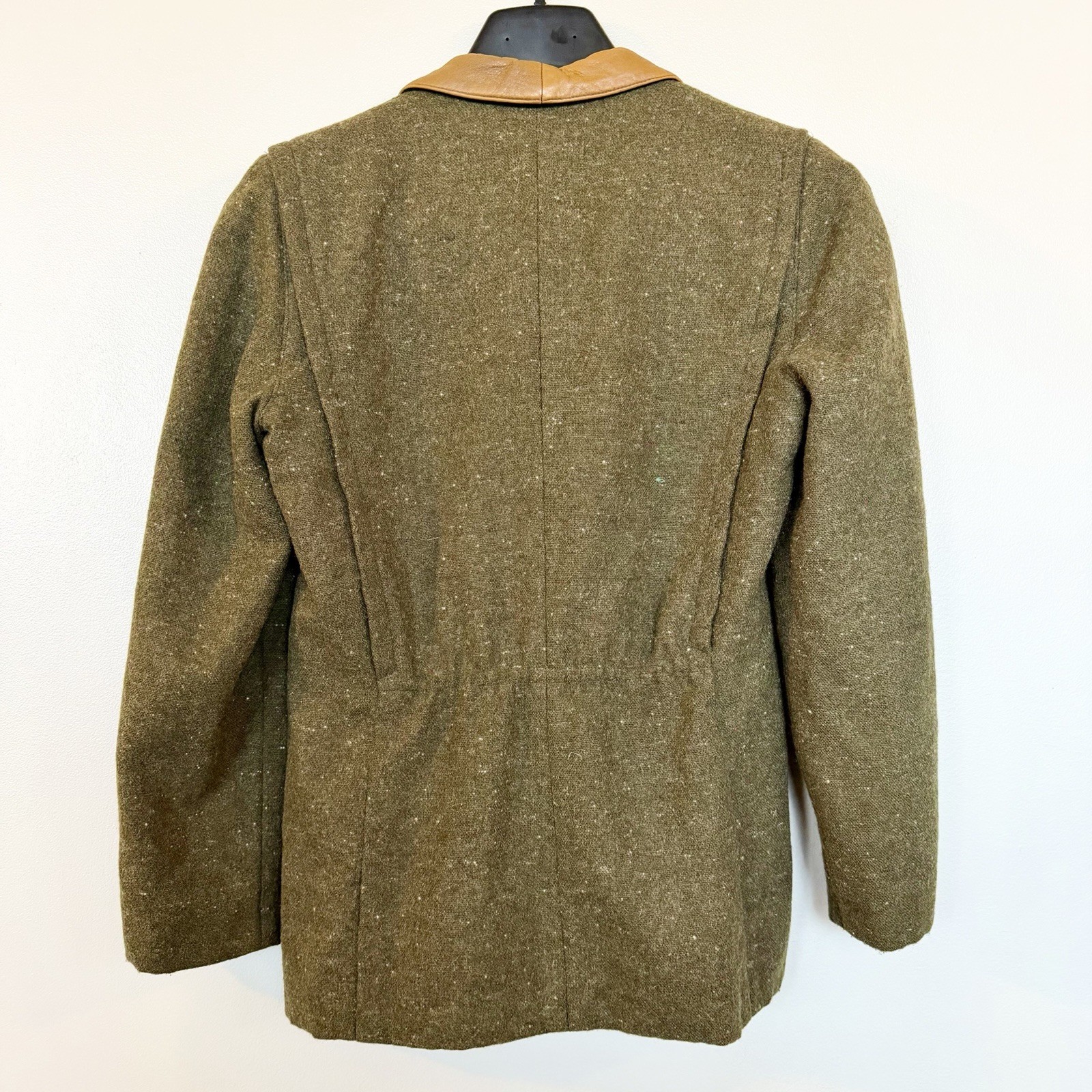 Vintage SEELER West Germany Wool Jacket Nappa Leather Field Coat Trachten Blazer