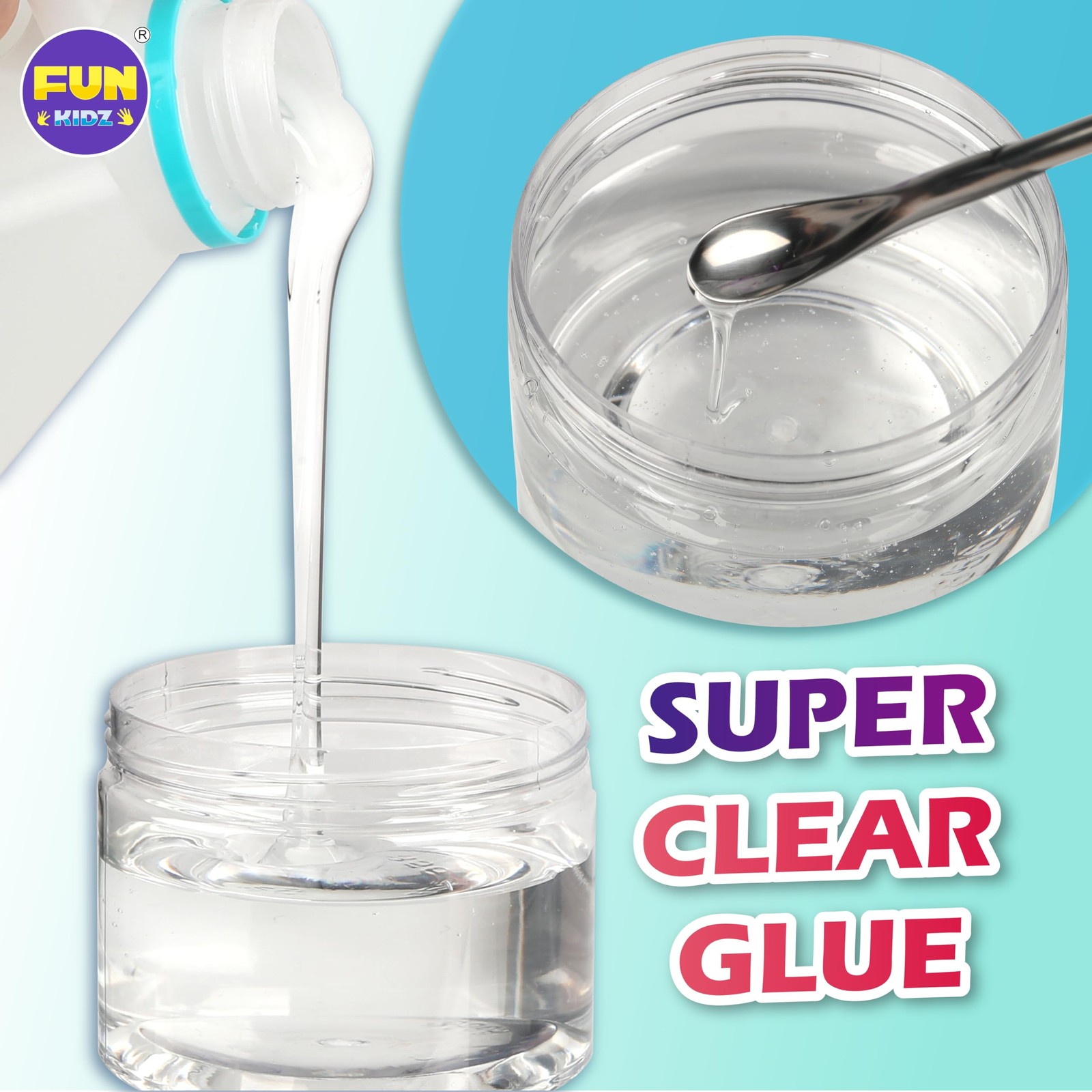 Super Clear Glue 1 Gallon, FunKidz All Purposes School Home Projects Liquid Glue