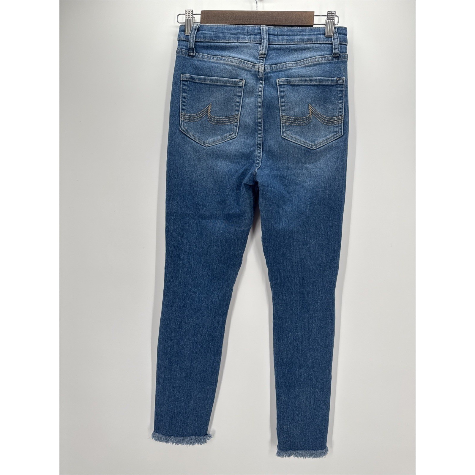 California Vintage Blue Jeans Womens Junior 7/28 Stretch Skinny Stonewash Zip