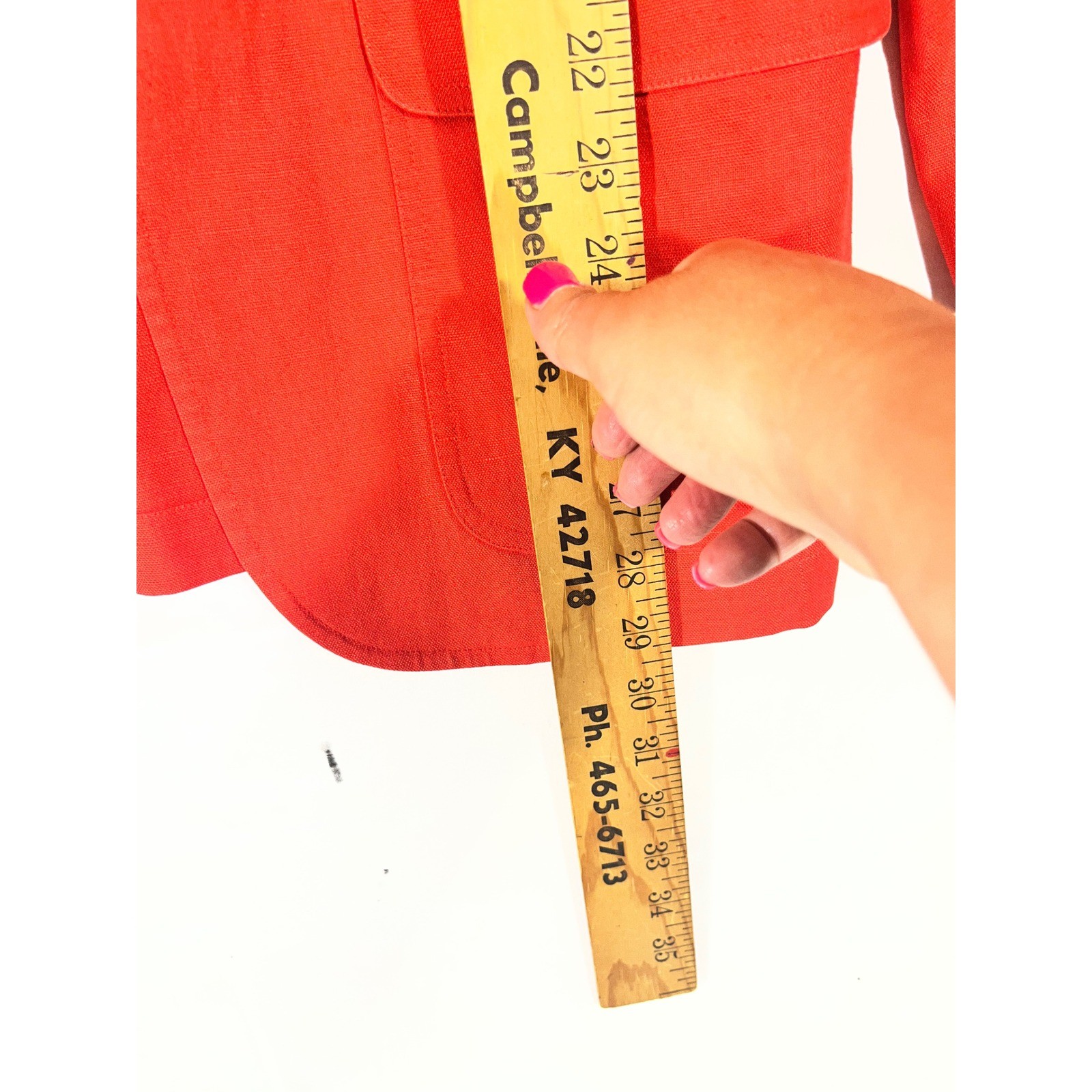 Talbots Linen Suit Set Women 12 Orange Blazer Midi Skirt Vibrant Career Wear