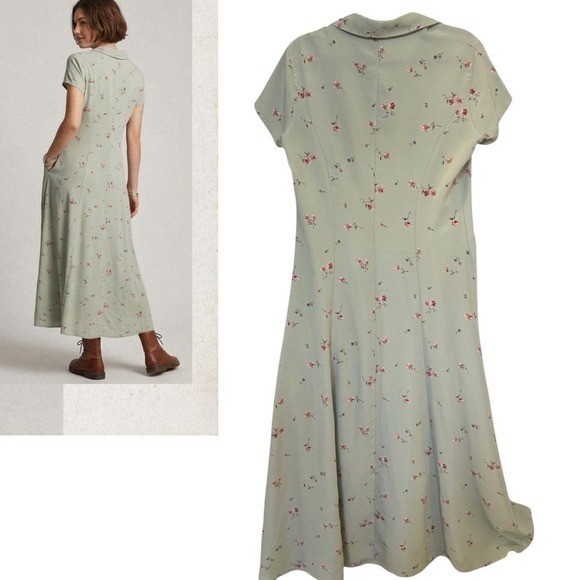 90’s vintage OLD NAVY PASTEL MINT GREEN FLORAL MAXI DRESS 4 SMALL