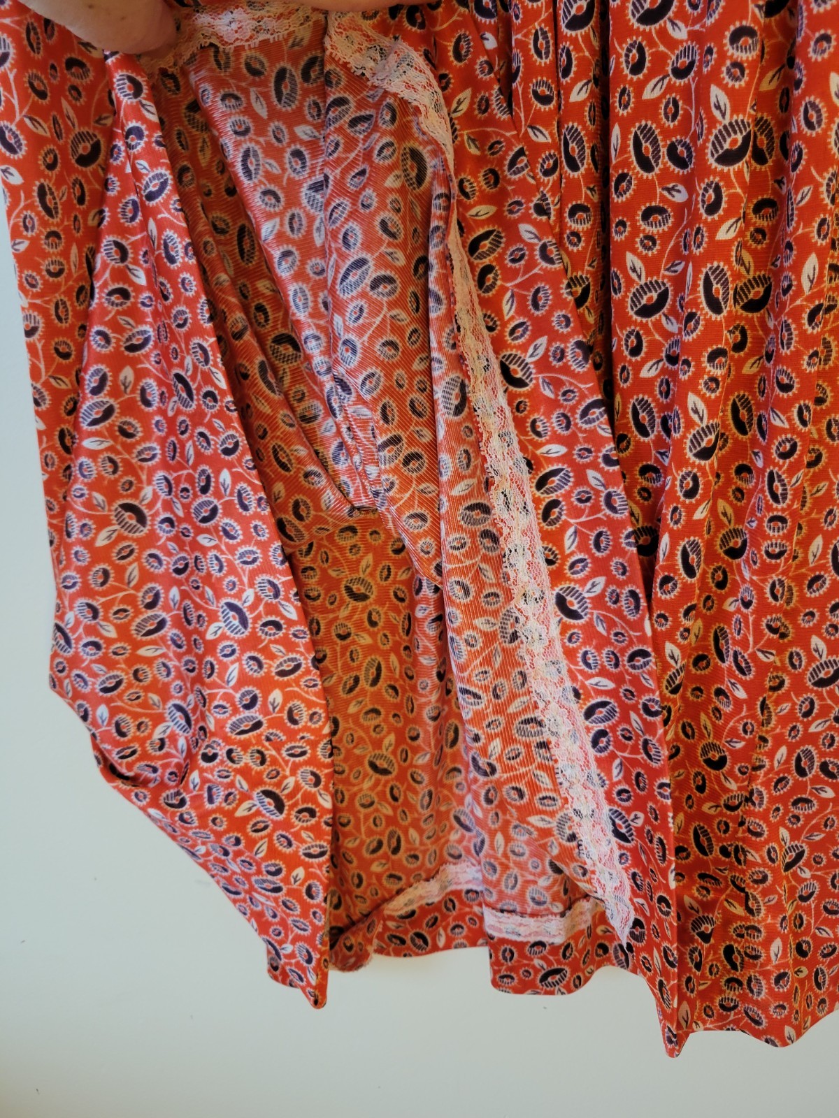 VTG 60’s 70’s Shady Lane Red White & Blue Floral Cottage Dress