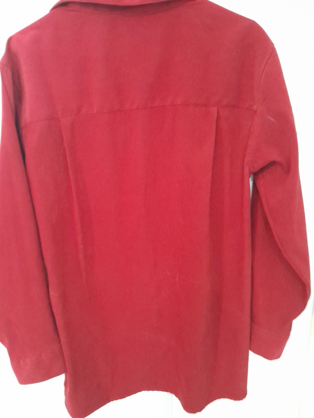 Vintage Real Comfort Ladies Red Long Overshirt Size Large Polyester And Spandex