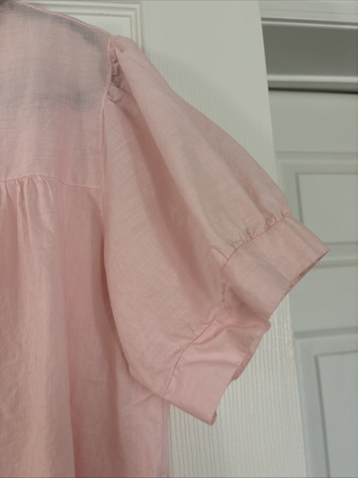 Vintage 100% Cotton Light Pink Charmode House Dress Sz L