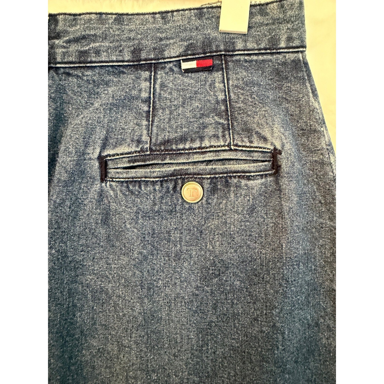 Vintage Tommy Jeans Denim Maxi Skirt Button Front Medium Wash Cotton Size 4