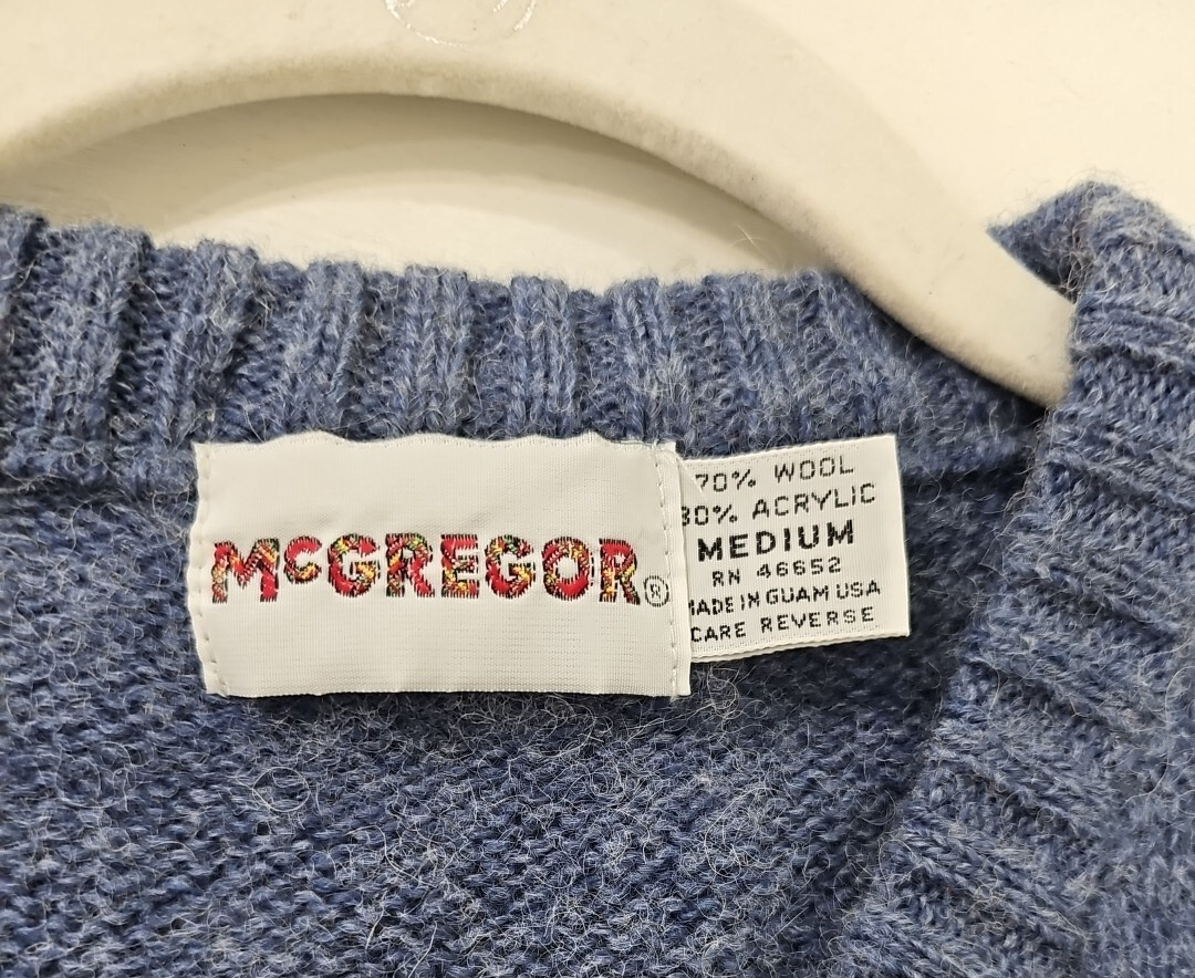 Vintage Mcgregor Sweater Vest Men’s M blue wool blend v neck 70s