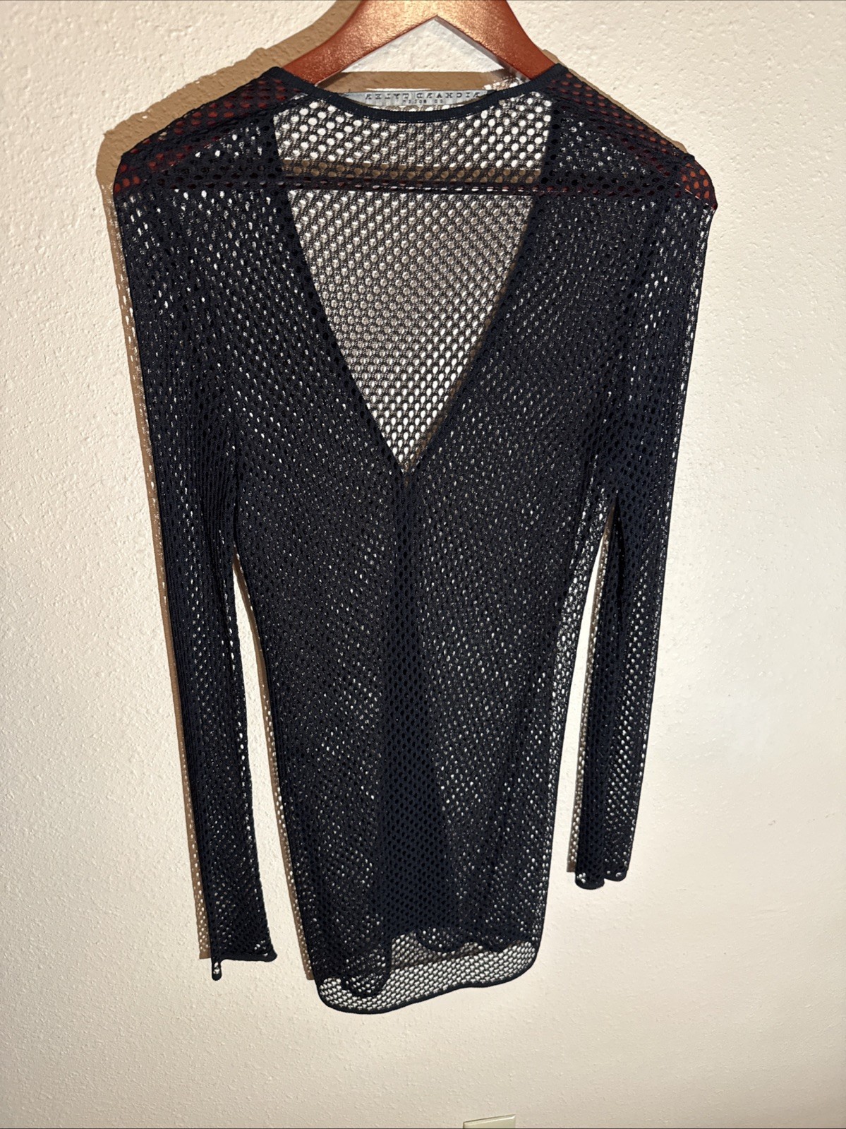 Richard Tyler Collection Made In Italy Black Mesh Duster Jacket 42 US 8 Timeless