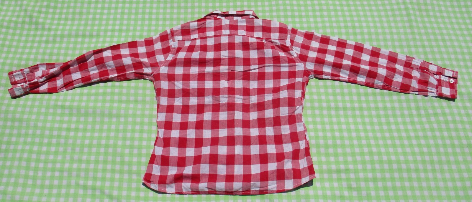 Vintage 50s Levi’s Short Horn Red White Checker Open Collar Western Loop Shirt
