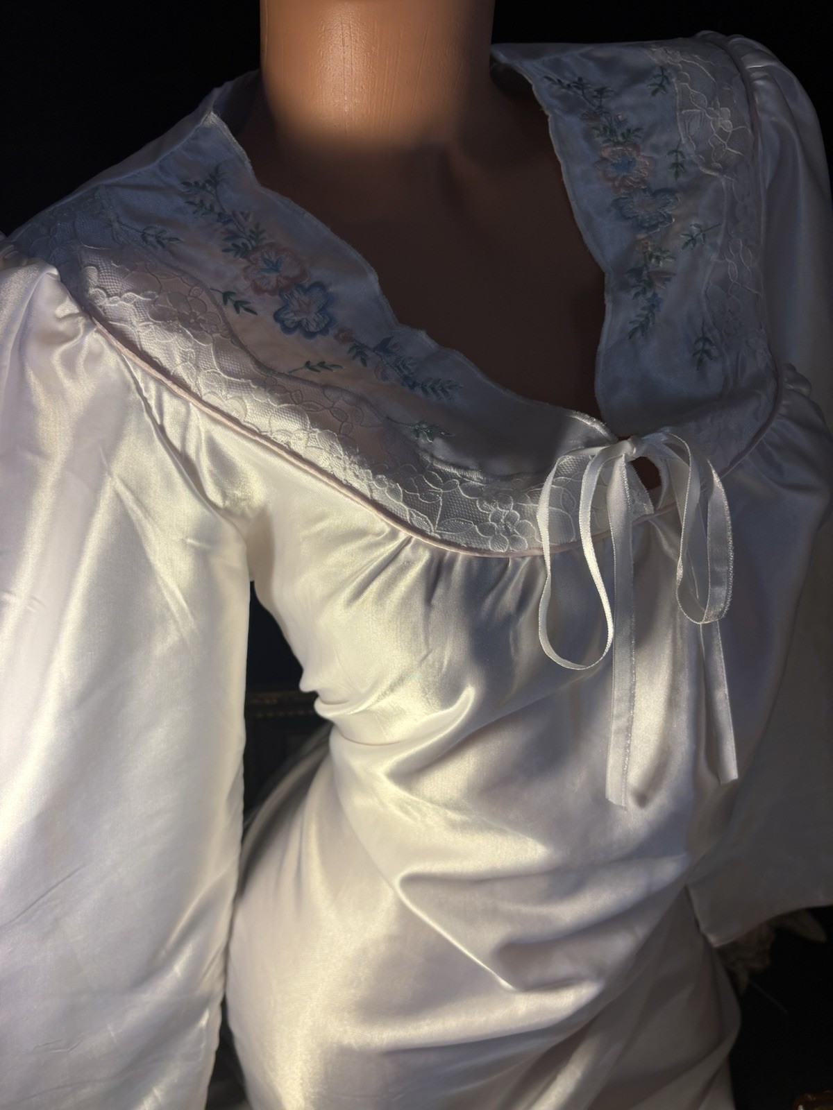 Vtg Satin Shiny White Gown Long Nightgown Vtg Sexy Anastasia Nightgown Long Gown