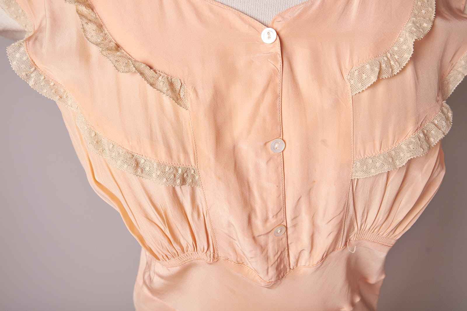 1930s Nightgown Negligee Peach Dress Gown Nightgown Lingerie