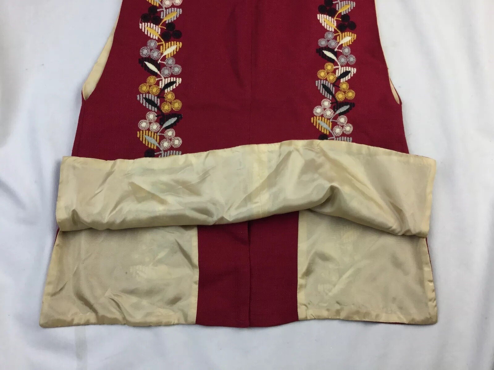 Womens Long vintage Embroidered Vest Prior Westerns Denver SZ Small