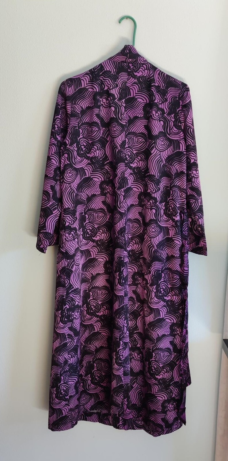 Rare Vintage Dressing Gown (70s from USSR, long, belted, pockets, 49″ L