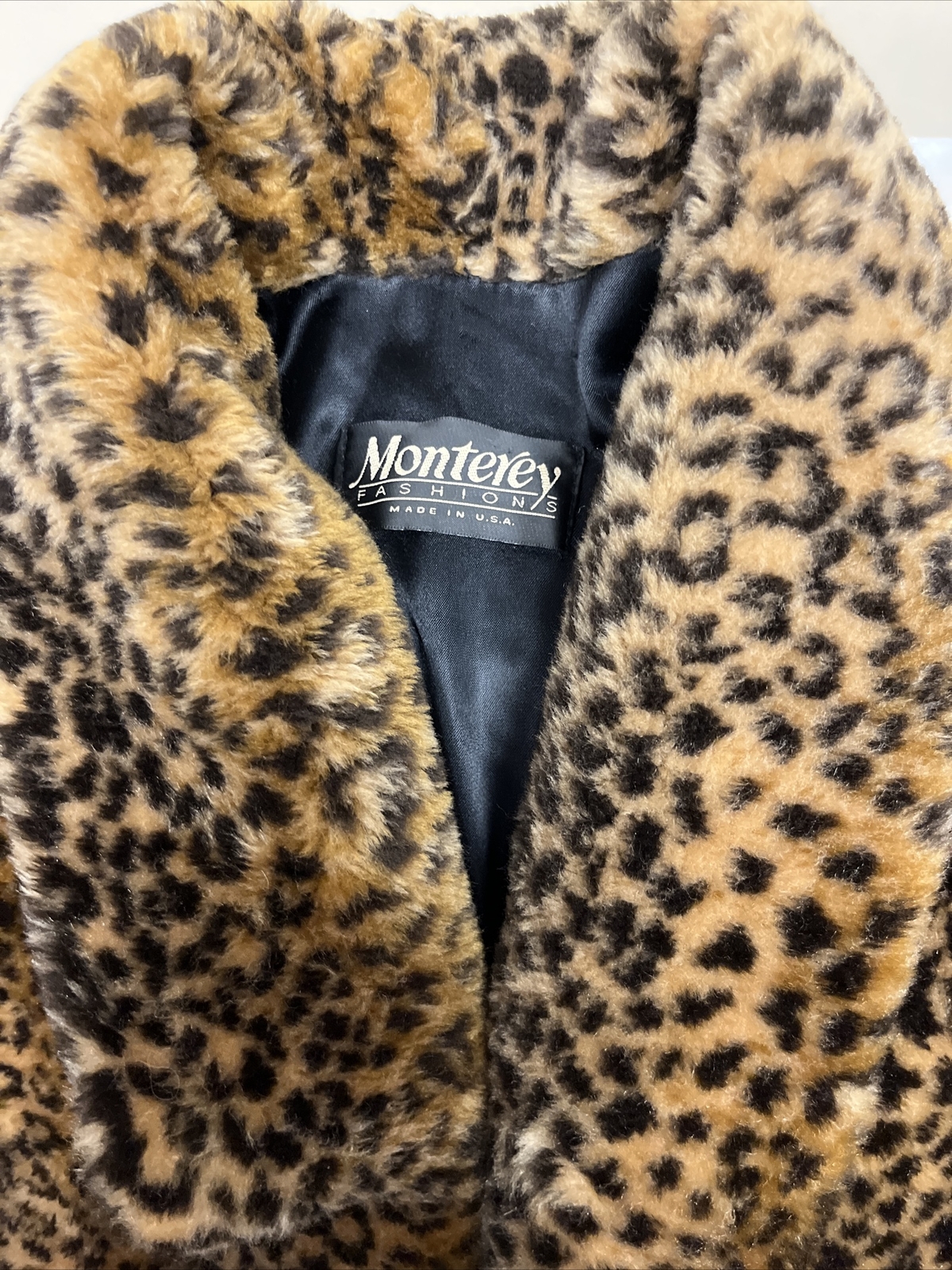 Vintage 70s 80s Monterey Fashions Leopard Coat Women’s Sz Large *See Description