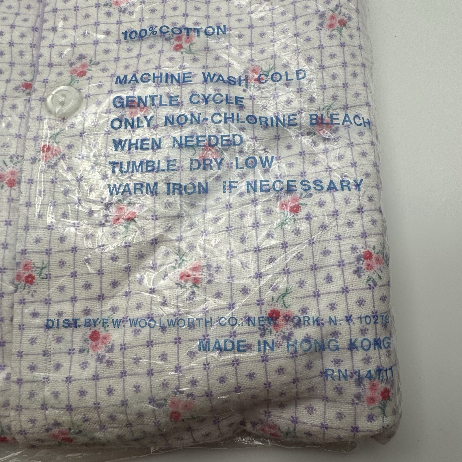 Vintage Woolworth Cotton Flannel 2 Pc Pajamas in Original Package Size 36