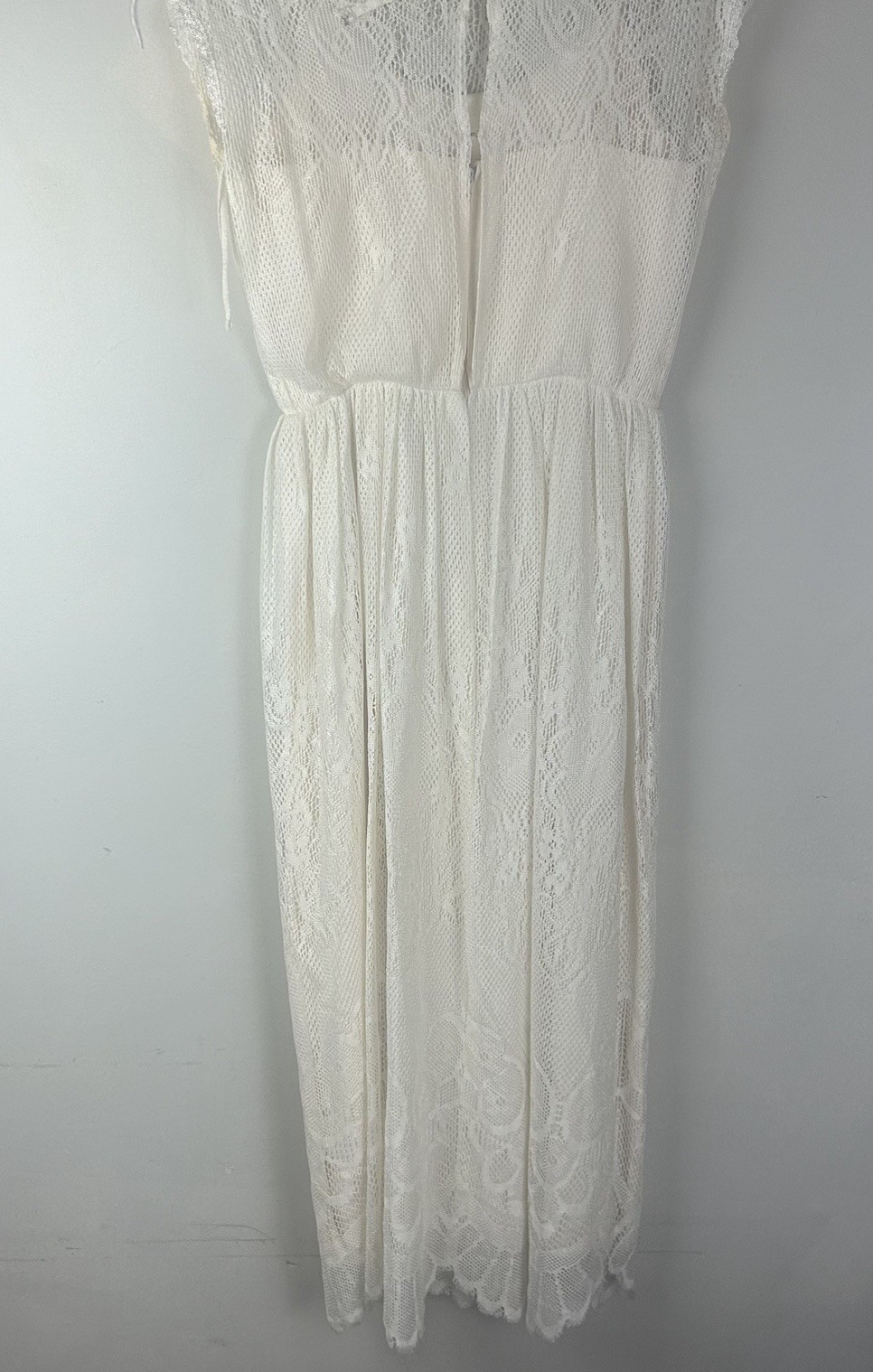 Vintage Dress Party Prom White Lace Wedding Tea Dress FLAWED Sz 5/6 Cap Sleeve