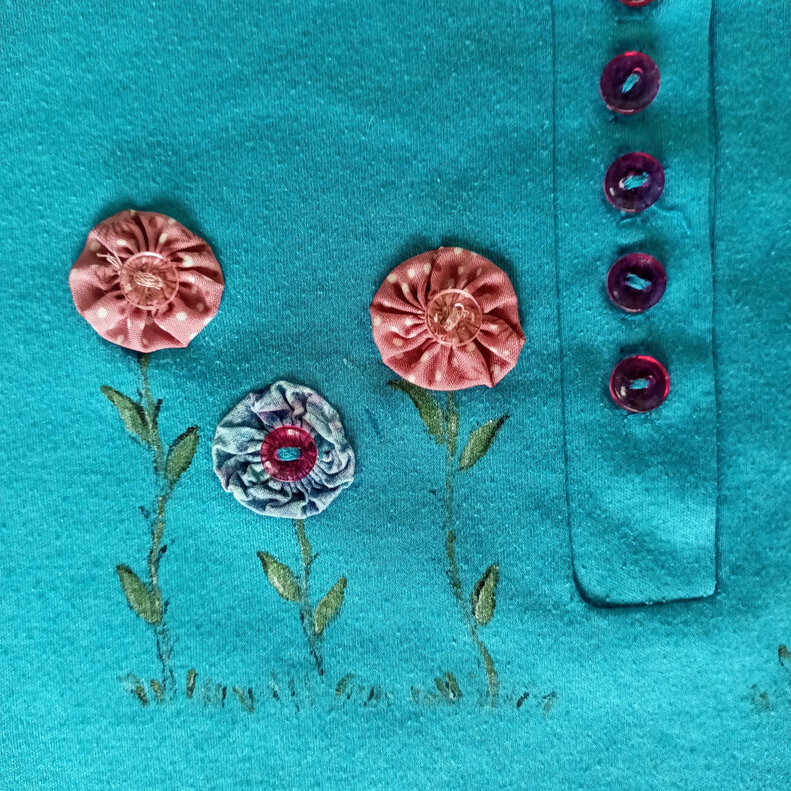 HollyHobby Granny Cottage Core Prairie Turquoise Coquette Floral Lace VTG Fairy