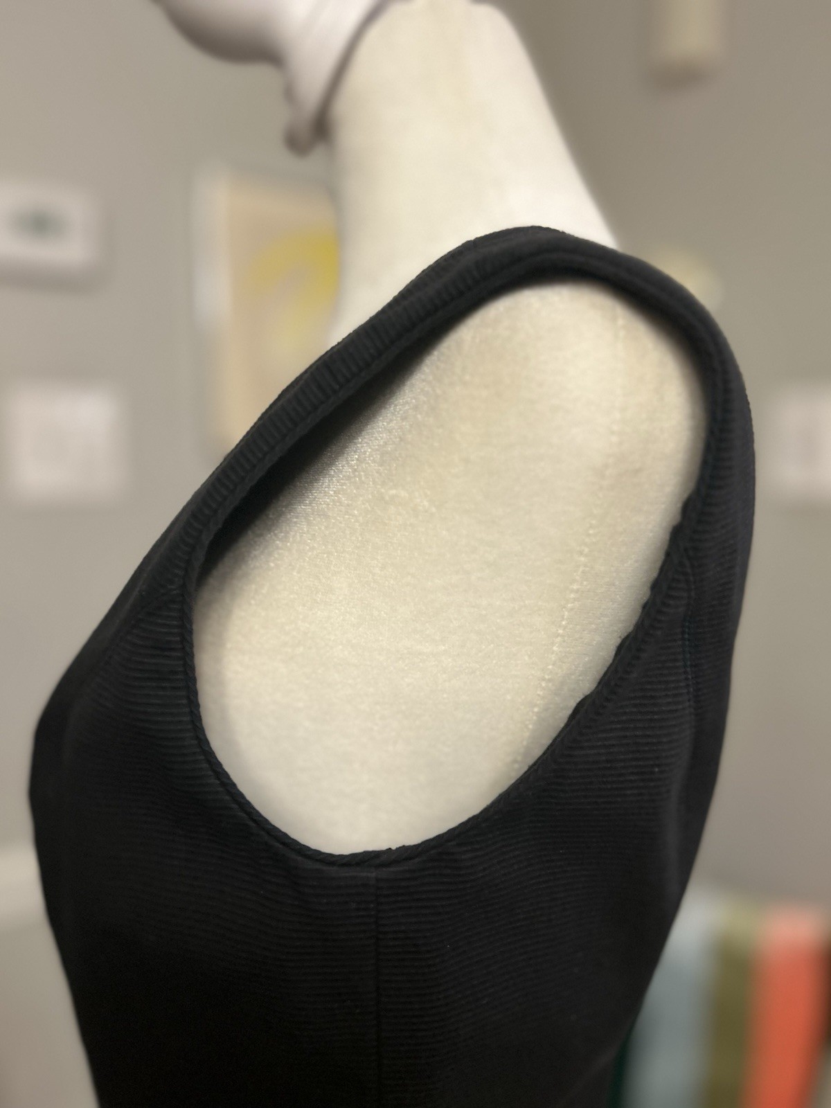 Vintage Barboglio Cristina Jan Dress Black Plunge Back Ribbed 8