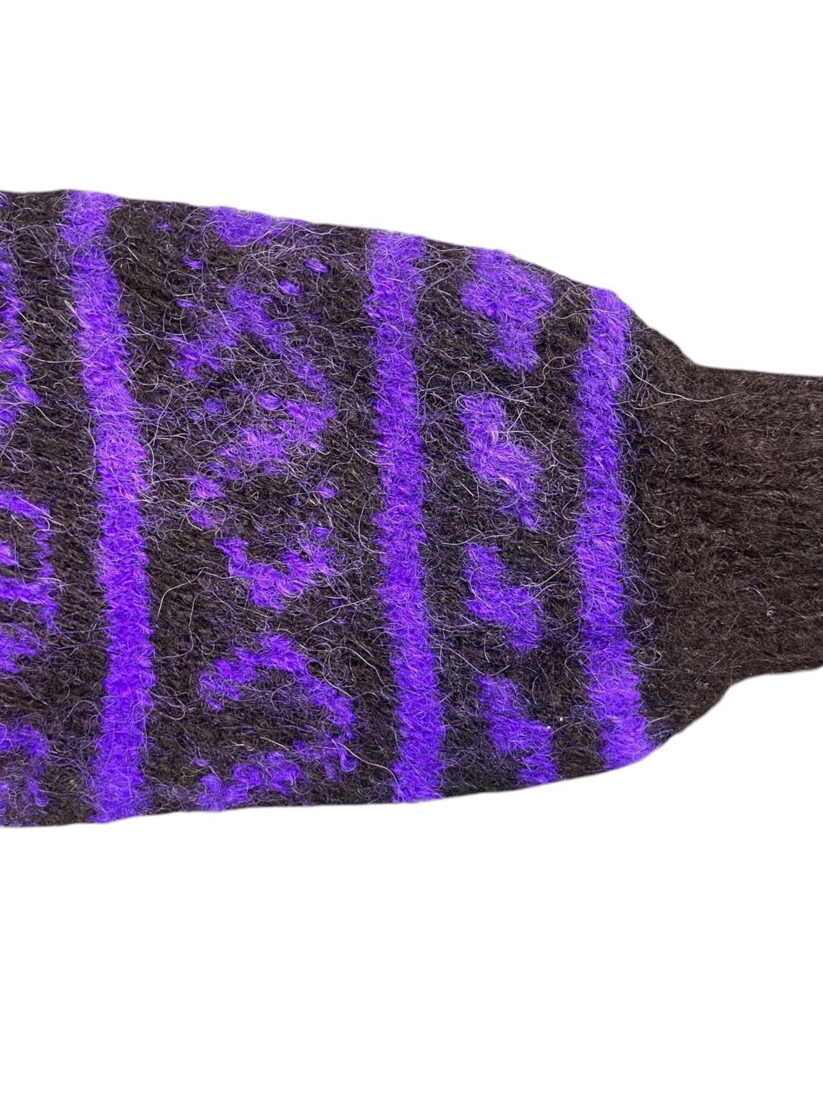 Vintage Andex Alpaca Sweater M Bolivia Handmade Geometric Knit Purple