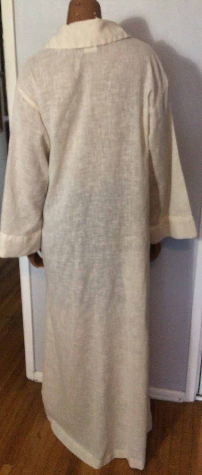 Vintage 70’s Button Front Hippie Maxi Caftan Robe Lounge Dress Size 13