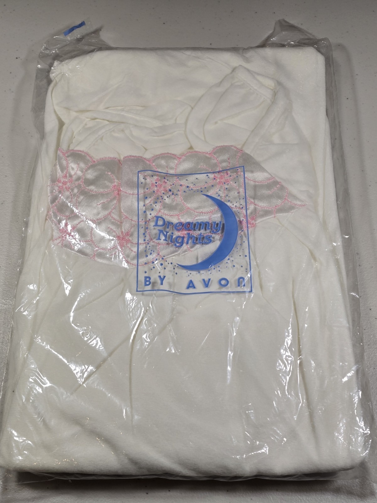 Dreamy Nights By Avon Nightgown Size Large 16-18 White Pink Lacey Trim NEW RARE