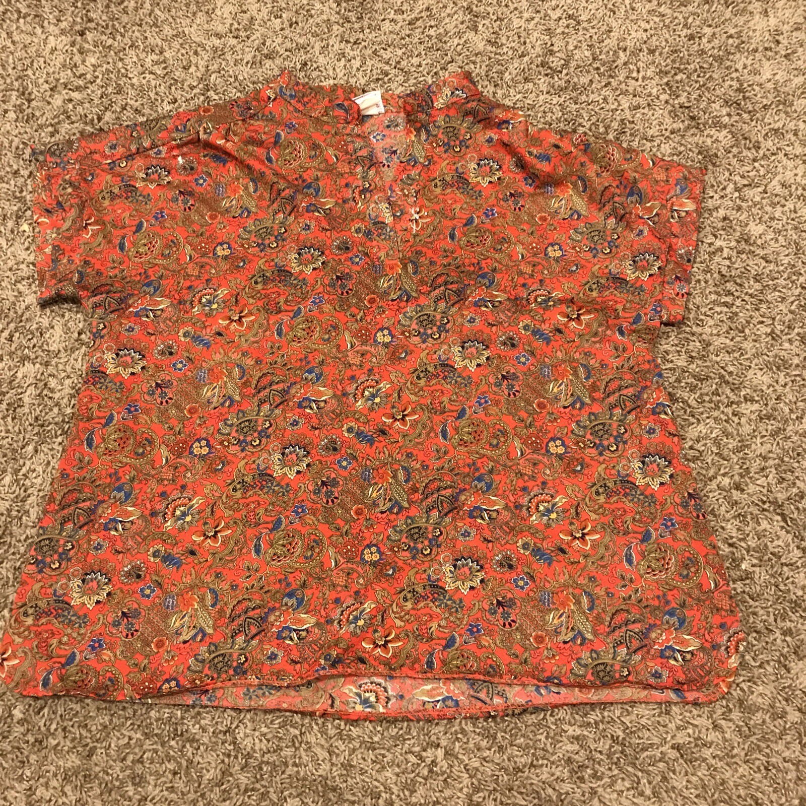 Vintage Graff Californiawear Retro blue red top USA Size M Polyester A46