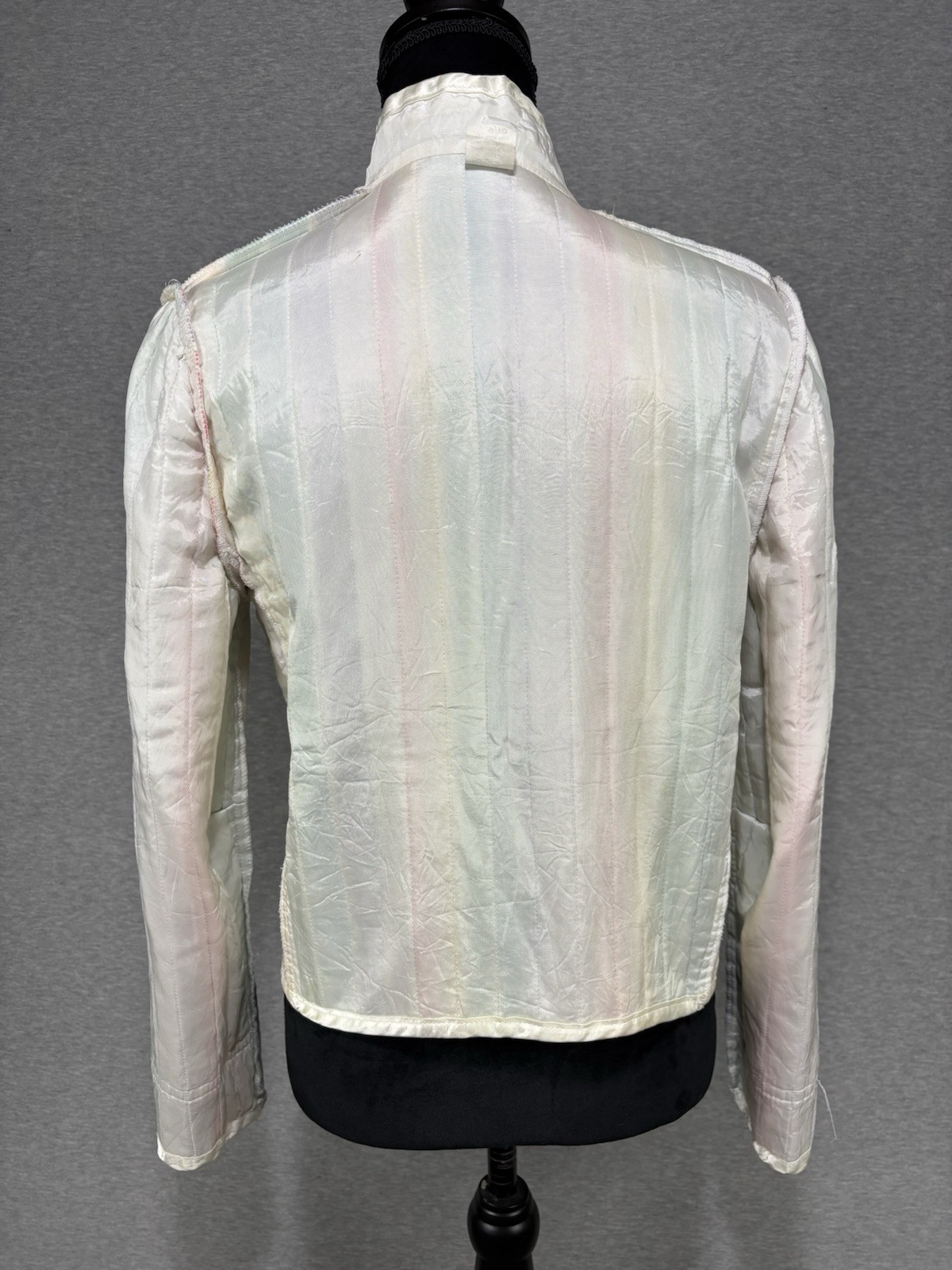 70s Quilted Rainbow Jacket Size Small Open-front Colorful Pride Vintage Pockets