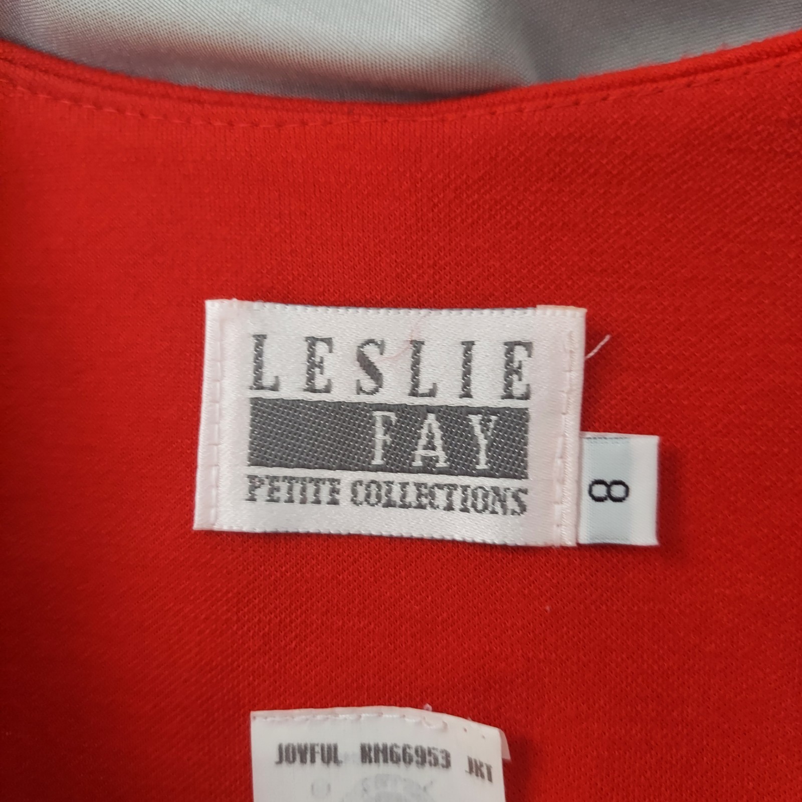 Vintage 80s Leslie Fay Power Suit Blazer Red Black Trim Gold Buttons Women’s 8