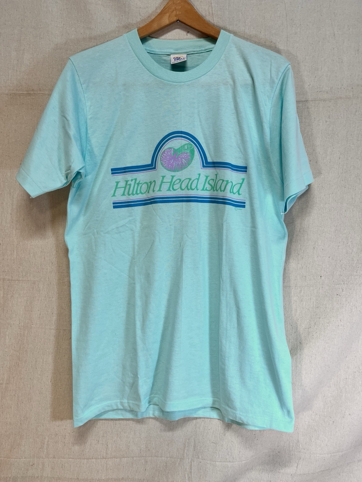 VTG Cal Cru Hilton Head Island Wmn Tee Souviner Tshirt Sz L Single Stitch V6525