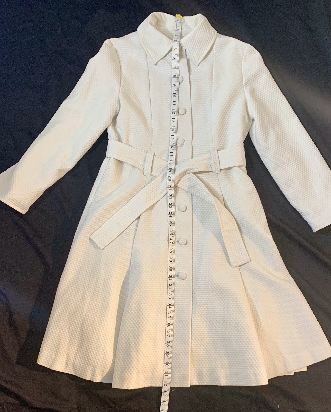 VTG- Marguerite Rubel COTTON WHITE LIGHT WEIGHT SWING TRENCH Super Chic Medium