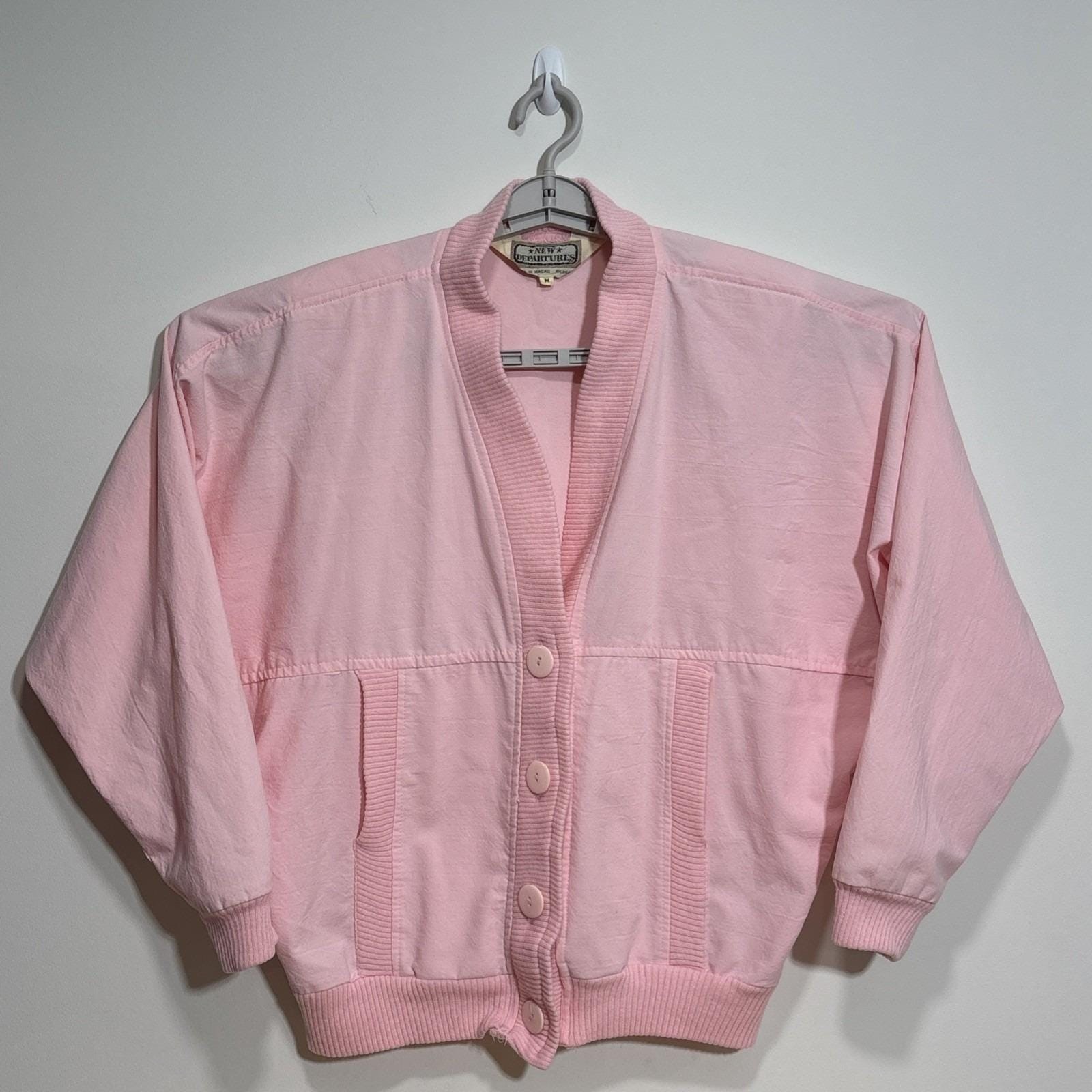 Vintage New Departures Pink Cardigan Jacket 80’s Retro Button Up Women’s M