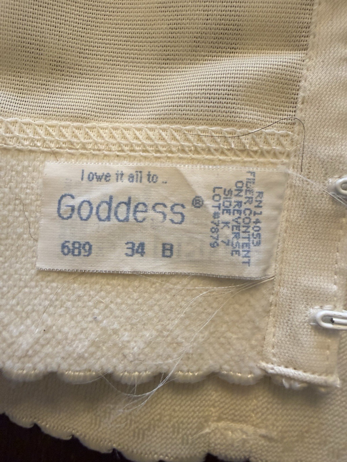 Goddess Long Line Bustier Ivory Bra Corset Cincher 34B Boned Pin Up Lingerie