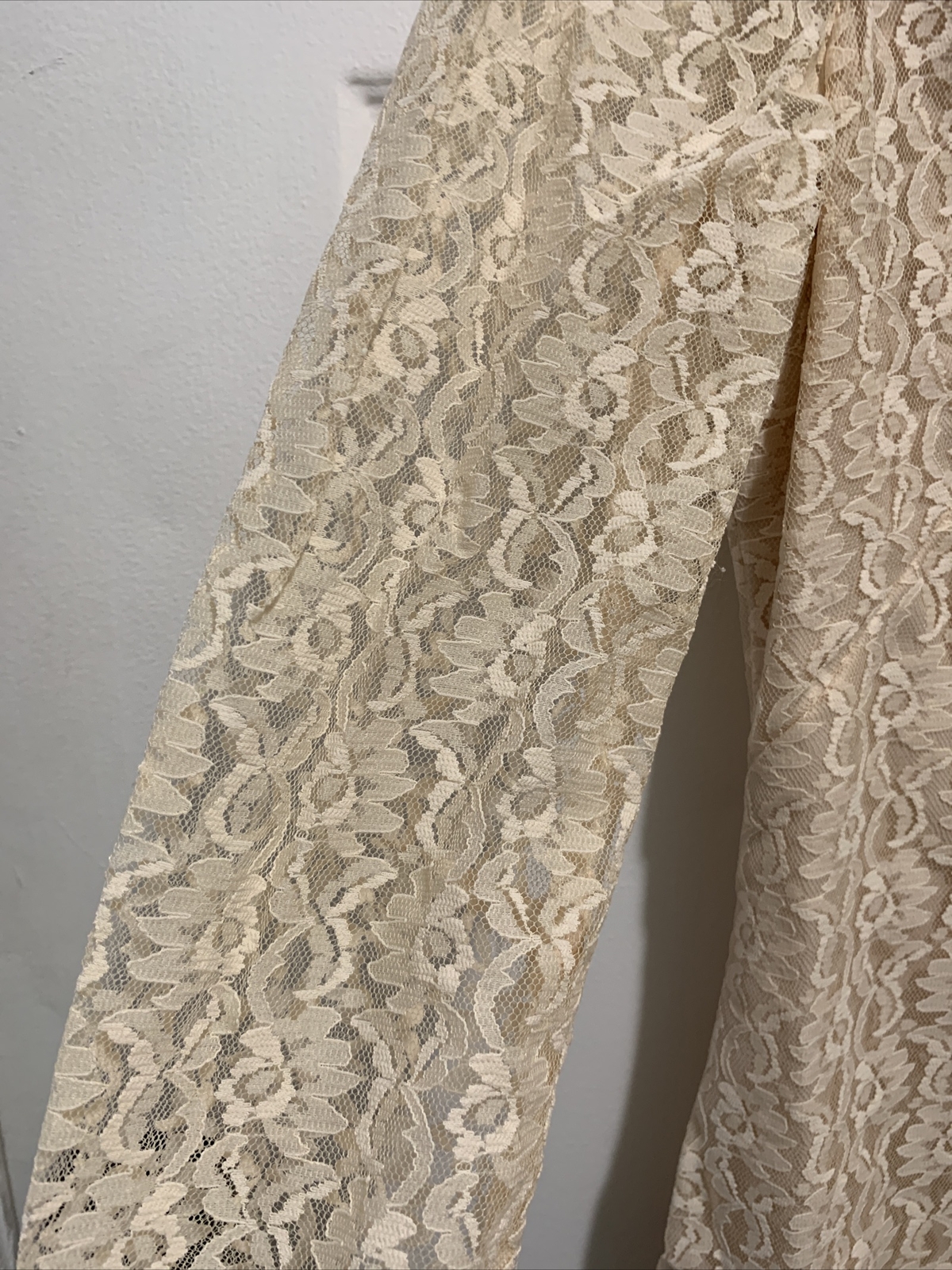 Vintage 70’s Lace Dress Floral Lace Overlay Mother Of The Bride / Groom Handmade