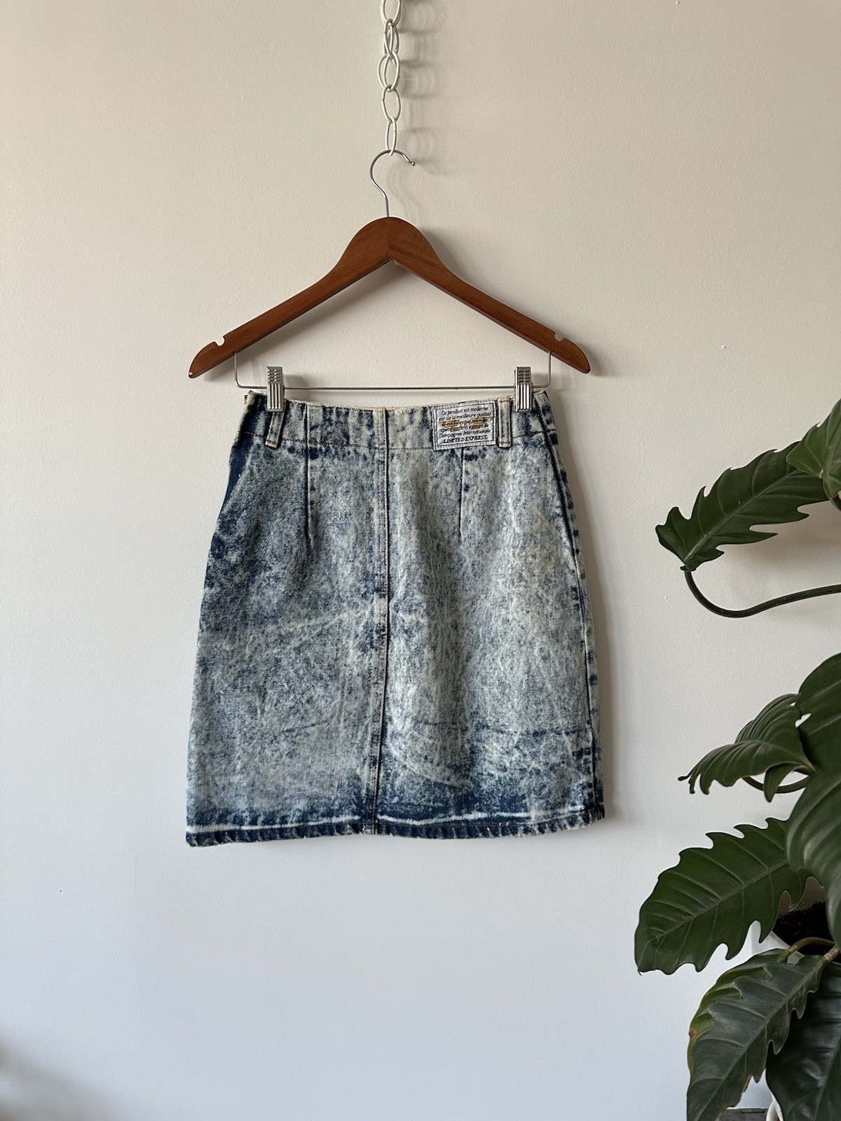 VTG 80s Limited Express GAP Acid Wash Jean Denim Mini Skirt Size 9 Made In USA