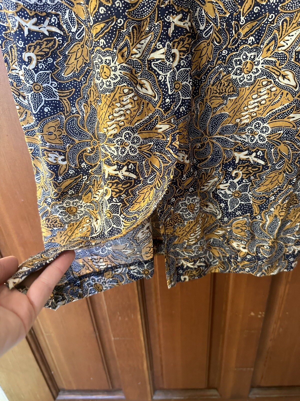 Vintage 80s Does 40s Hearts Midi Wiggle Pencil Dress Rayon Navy Gold Size 4 Or 6