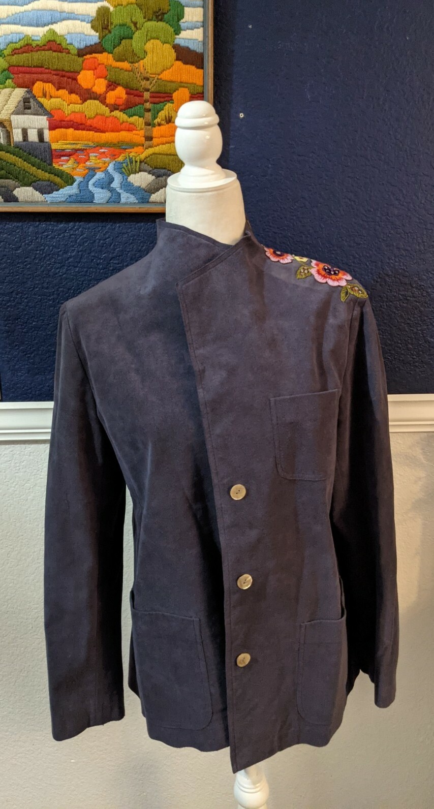 VTG 1970s Abe Schrader Joe Brand Laredo Purple Suede Blazer Jacket Sz Medium M