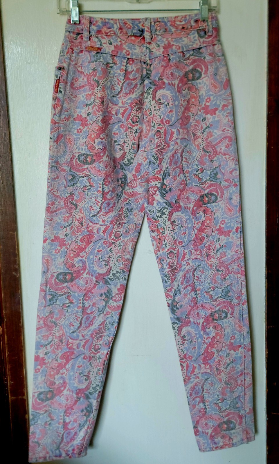 Vtg Early 90s Rare Corniche Floral Pastel Print High Waisted Jeans Size 9/10